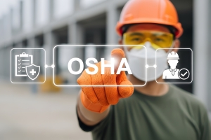 Worker Interacting with OSHA Compliance Interface